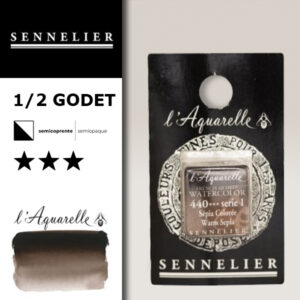 S087 - 440 - Seppia caldo Colori Acquerello Extra Fine L'Aquarelle 1/2 Godet Sennelier
