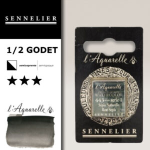 S098 - 443 - Seppia naturale Colori Acquerello Extra Fine L'Aquarelle 1/2 Godet Sennelier