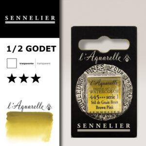 S075 - 445 - Stil de Grain marrone Colori Acquerello Extra Fine L'Aquarelle 1/2 Godet Sennelier