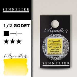 S004 - 501 - Giallo limone Colori Acquerello Extra Fine L'Aquarelle 1/2 Godet Sennelier