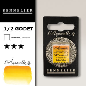 S010 - 517 - Giallo indiano Colori Acquerello Extra Fine L'Aquarelle 1/2 Godet Sennelier