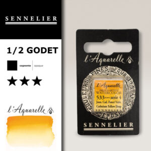 S015 - 533 - Giallo di cadmio scuro Colori Acquerello Extra Fine L'Aquarelle 1/2 Godet Sennelier