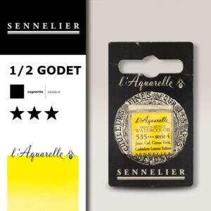 S006 - 535 - Giallo limone di cadmio Colori Acquerello Extra Fine L'Aquarelle 1/2 Godet Sennelier