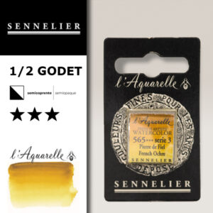 S076 - 565 - Ocra francese Colori Acquerello Extra Fine L'Aquarelle 1/2 Godet Sennelier
