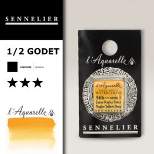 S014 - 566 - Giallo di Napoli scuro Colori Acquerello Extra Fine L'Aquarelle 1/2 Godet Sennelier