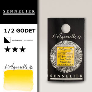 S007 - 574 - Giallo primario Colori Acquerello Extra Fine L'Aquarelle 1/2 Godet Sennelier