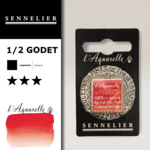 S025 - 605 - Rosso di cadmio chiaro Colori Acquerello Extra Fine L'Aquarelle 1/2 Godet Sennelier