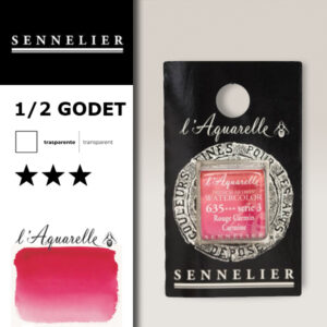 S032 - 635 - Rosso carminio Colori Acquerello Extra Fine L'Aquarelle 1/2 Godet Sennelier