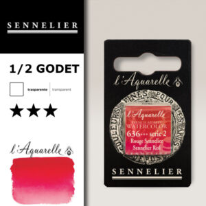 S026 - 636 - Rosso Sennelier Colori Acquerello Extra Fine L'Aquarelle 1/2 Godet Sennelier
