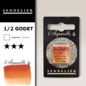 S020 - 645 - Arancio cinese Colori Acquerello Extra Fine L'Aquarelle 1/2 Godet Sennelier