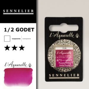 S041 - 671 - Porpora elio Colori Acquerello Extra Fine L'Aquarelle 1/2 Godet Sennelier