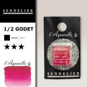 S035 - 690 - Lacca di garanza rosa Colori Acquerello Extra Fine L'Aquarelle 1/2 Godet Sennelier