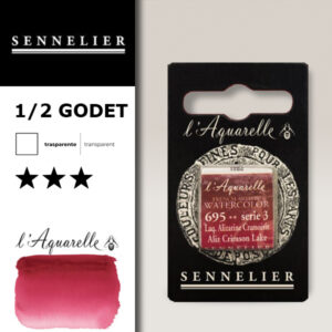 S029 - 695 - Lacca cremisi di alizarina Colori Acquerello Extra Fine L'Aquarelle 1/2 Godet Sennelier