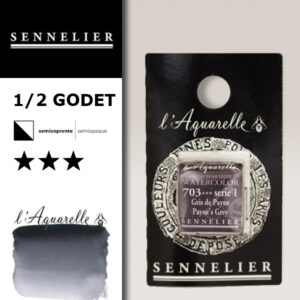 S084 - 703 - Grigio di Payne Colori Acquerello Extra Fine L'Aquarelle 1/2 Godet Sennelier