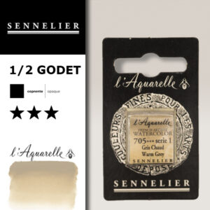 S092 - 705 - Grigio caldo Colori Acquerello Extra Fine L'Aquarelle 1/2 Godet Sennelier