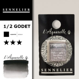 S097 - 755 - Nero avorio Colori Acquerello Extra Fine L'Aquarelle 1/2 Godet Sennelier