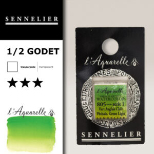 S072 - 805 - Verde inglese chiaro Colori Acquerello Extra Fine L'Aquarelle 1/2 Godet Sennelier