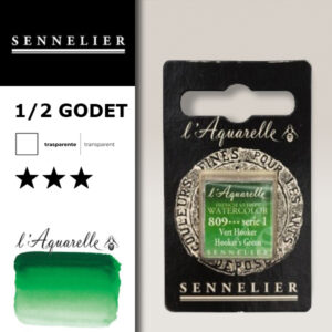 S067 - 809 - Verde di Hooker Colori Acquerello Extra Fine L'Aquarelle 1/2 Godet Sennelier