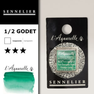 S063 - 837 - Verde smeraldo Colori Acquerello Extra Fine L'Aquarelle 1/2 Godet Sennelier