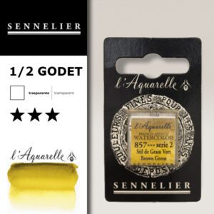 S074 - 857 - Stil de Grain verde Colori Acquerello Extra Fine L'Aquarelle 1/2 Godet Sennelier