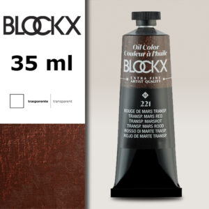 BX084 - 221 - Rosso di Marte Trasparente S2 Colore a Olio Extra Fine 35 ML BLOCKX