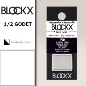 BX000 - 186 - Bianco di Titanio S1 Colore Acquerello Extra Fine 1/2 Godet BLOCKX