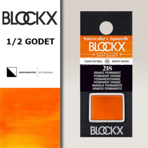 BX000 - 218 - Arancione Permanente S3 Colore Acquerello Extra Fine 1/2 Godet BLOCKX