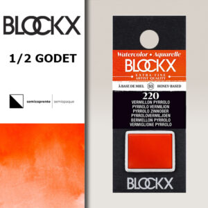 BX000 - 220 - Vermiglio Pyrrolo S3 Colore Acquerello Extra Fine 1/2 Godet BLOCKX