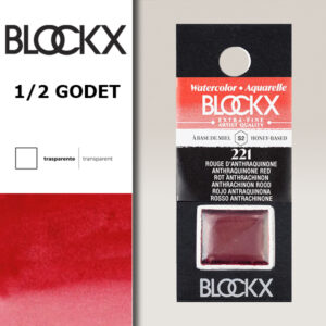 BX000 - 221 - Rosso Anthraquinone S2 Colore Acquerello Extra Fine 1/2 Godet BLOCKX