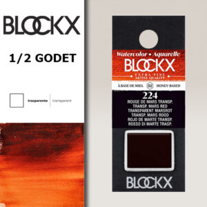 BX000 - 224 - Rosso di Marte S2 Colore Acquerello Extra Fine 1/2 Godet BLOCKX