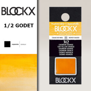 BX000 - 312 - Giallo Cadmio Aranciato S3 Colore Acquerello Extra Fine 1/2 Godet BLOCKX