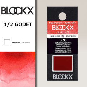 BX000 - 326 - Rosso Quinacridone S3 Colore Acquerello Extra Fine 1/2 Godet BLOCKX