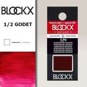 BX000 - 329 - Magenta Quinacridone S3 Colore Acquerello Extra Fine 1/2 Godet BLOCKX