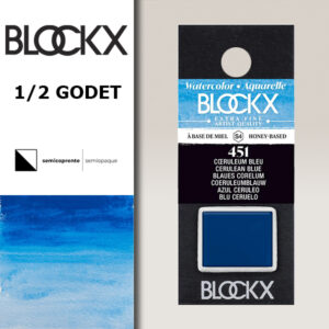 BX000 - 451 - Blu Ceruleo S4 Colore Acquerello Extra Fine 1/2 Godet BLOCKX