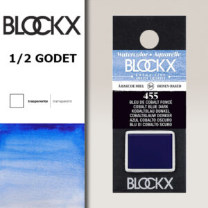 BX000 - 455 - Blu Cobalto Scuro S4 Colore Acquerello Extra Fine 1/2 Godet BLOCKX