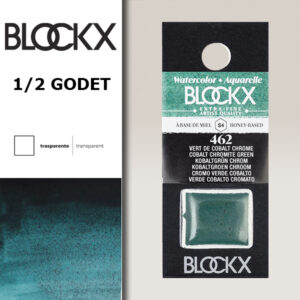 BX000 - 462 - Verde Cromo Cobalto S4 Colore Acquerello Extra Fine 1/2 Godet BLOCKX