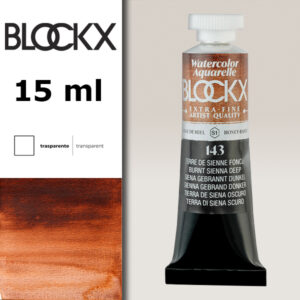 BX000 - 143 - Terra di Siena Bruciata Scura S1 Colore Acquerello Extra Fine 15 ML BLOCKX