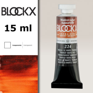 BX000 - 224 - Rosso di Marte S2 Colore Acquerello Extra Fine 15 ML BLOCKX