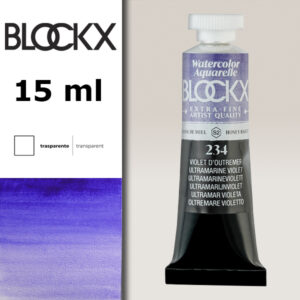 BX000 - 234 - Viola Oltremare S2 Colore Acquerello Extra Fine 15 ML BLOCKX