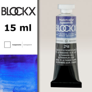 BX000 - 251 - Blu Oltremare Chiaro S2 Colore Acquerello Extra Fine 15 ML BLOCKX