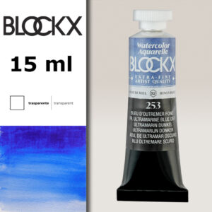 BX000 - 253 - Blu Oltremare Scuro S2 Colore Acquerello Extra Fine 15 ML BLOCKX