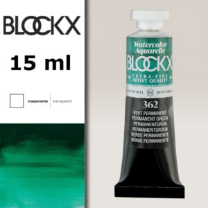 BX000 - 362 - Verde Permanente S3 Colore Acquerello Extra Fine 15 ML BLOCKX