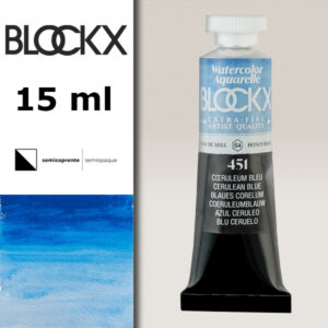 BX000 - 451 - Blu Ceruleo S4 Colore Acquerello Extra Fine 15 ML BLOCKX