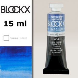 BX000 - 454 - Blu Cyan S4 Colore Acquerello Extra Fine 15 ML BLOCKX