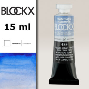 BX000 - 455 - Blu Cobalto Scuro S4 Colore Acquerello Extra Fine 15 ML BLOCKX