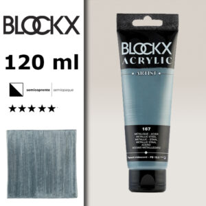 BX077 - 167 - Metallic Acciaio 120 ML Acrilico Fine Artist BLOCKX