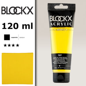 BX009 - 727 - Giallo Titanio Medio 120 ML Acrilico Fine Artist BLOCKX