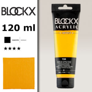 BX010 - 728 - Giallo Titanio Scuro 120 ML Acrilico Fine Artist BLOCKX