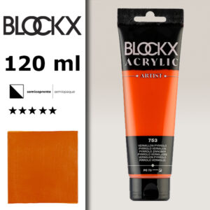 BX012 - 753 - Rosso Pirolo Vermiglio 120 ML Acrilico Fine Artist BLOCKX