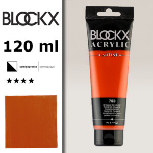 BX013 - 758 - Arancione Cina 120 ML Acrilico Fine Artist BLOCKX